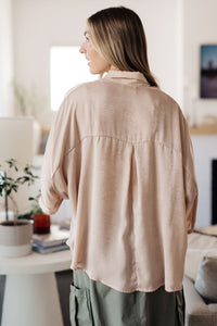 Andree By Unit In Your Thoughts Oversized Dolman Sleeve Top in Champagne