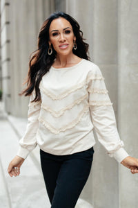 AND THE WHY Into The Fringe Top in Beige