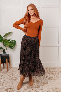 POLAGRAM Just What You Wanted Floral Print Pleated Skirt