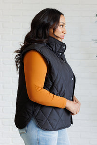 HAPTICS Layering Queen Quilted Puffer Vest in Black