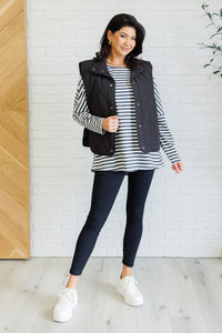 HAPTICS Layering Queen Quilted Puffer Vest in Black