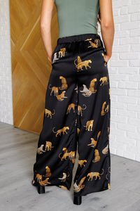 Mittoshop Legendary in Leopard Satin Wide Leg Pants