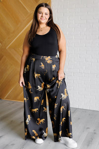 Mittoshop Legendary in Leopard Satin Wide Leg Pants