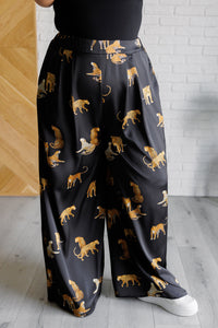 Mittoshop Legendary in Leopard Satin Wide Leg Pants