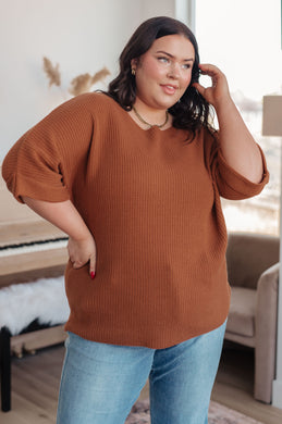 Andree By Unit Love Knitted Sweater Top in Rust