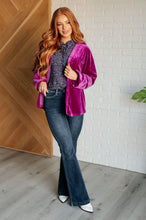 Load image into Gallery viewer, Jodifl The Best Policy Velvet Balloon Sleeve Top