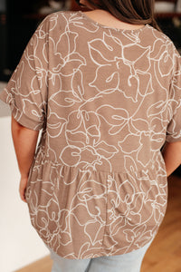 Mittoshop Mocha Petals V-Neck Top