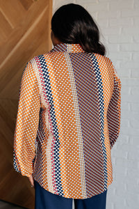 One Eleven North Moderately Mod Polka Dot Button Up Top