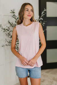 ONE ELEVEN NORTH New Normal Pleat Detail Sleeveless Top in Pink