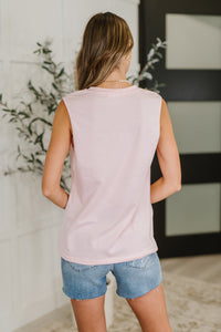 ONE ELEVEN NORTH New Normal Pleat Detail Sleeveless Top in Pink