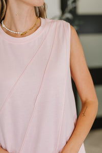 ONE ELEVEN NORTH New Normal Pleat Detail Sleeveless Top in Pink