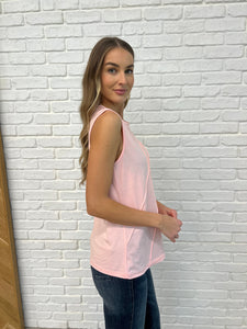 ONE ELEVEN NORTH New Normal Pleat Detail Sleeveless Top in Pink
