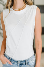 Load image into Gallery viewer, ONE ELEVEN NORTH New Normal Pleat Detail Sleeveless Top in White