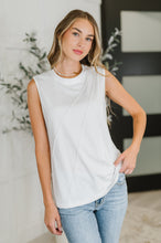 Load image into Gallery viewer, ONE ELEVEN NORTH New Normal Pleat Detail Sleeveless Top in White
