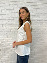 Load image into Gallery viewer, ONE ELEVEN NORTH New Normal Pleat Detail Sleeveless Top in White