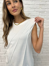 Load image into Gallery viewer, ONE ELEVEN NORTH New Normal Pleat Detail Sleeveless Top in White