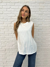 Load image into Gallery viewer, ONE ELEVEN NORTH New Normal Pleat Detail Sleeveless Top in White