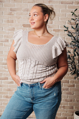 ONE ELEVEN NORTH No One Knows Pointelle Knit Top