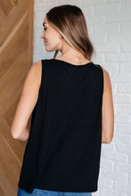 Load image into Gallery viewer, One Eleven North Not So Anxious V-Neck Tank in Black