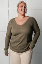 Load image into Gallery viewer, ONE ELEVEN NORTH On a Roll Ribbed Knit V Neck Long Sleeve Top