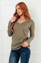 Load image into Gallery viewer, ONE ELEVEN NORTH On a Roll Ribbed Knit V Neck Long Sleeve Top