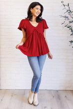 Load image into Gallery viewer, ONE ELEVEN NORTH One Day Soon V-Neck Ruffle Detail Top