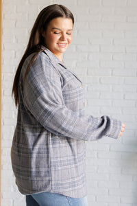 Plaid Button Up  Long Sleeve Top Side