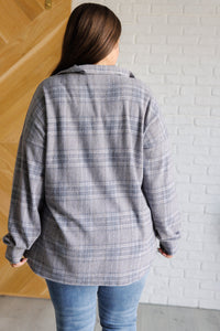 Plaid Button Up  Long Sleeve Top Back