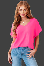 Load image into Gallery viewer, One Eleven North Passionately Pink V Neck Blouse