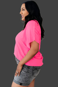 One Eleven North Passionately Pink V Neck Blouse