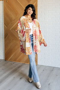 ONE ELEVEN NORTH Patchwork of Feelings Mixed Floral Kimono