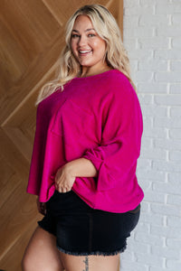 White Birch Pink Thoughts Chenille Blouse