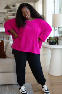 White Birch Pink Thoughts Chenille Blouse