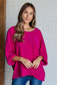 White Birch Pink Thoughts Chenille Blouse