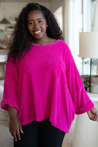 White Birch Pink Thoughts Chenille Blouse