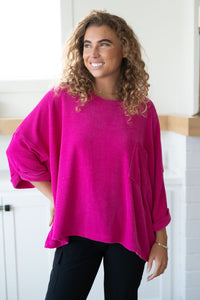 White Birch Pink Thoughts Chenille Blouse