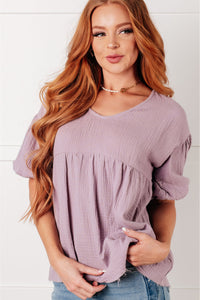 ONE ELEVEN NORTH Pleasantly Perfect Bubble Sleeve Peasant Blouse