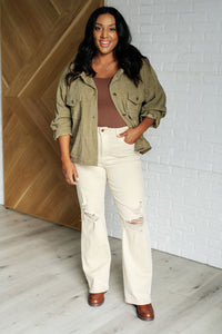 Andree By Unit Primrose Corduroy Jacket in Olive