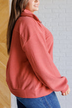 Load image into Gallery viewer, VERY J Quite the Impression Half Zip Pullover in Rust