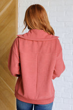 Load image into Gallery viewer, VERY J Quite the Impression Half Zip Pullover in Rust