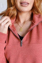 Load image into Gallery viewer, VERY J Quite the Impression Half Zip Pullover in Rust
