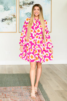 GeeGee Magnificently Mod Floral Shirt Dress