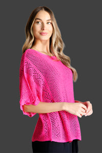 One Eleven North Rather Eventful Open Knit Top
