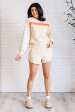 Load image into Gallery viewer, One Eleven North Retro Rainbow Shorts Set in Tan
