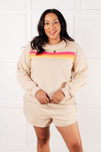 Load image into Gallery viewer, One Eleven North Retro Rainbow Shorts Set in Tan