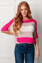 Load image into Gallery viewer, One Eleven North Rows Of Rose Short Sleeve Knit Top