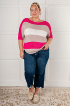 Load image into Gallery viewer, One Eleven North Rows Of Rose Short Sleeve Knit Top