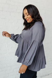 ANDREE BY UNIT Sassy Swing Top in Charcoal
