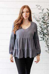 ANDREE BY UNIT Sassy Swing Top in Charcoal