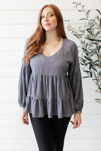 ANDREE BY UNIT Sassy Swing Top in Charcoal